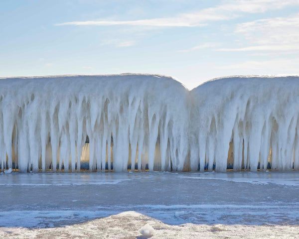 Frozen Ice On Lake Michigan, St. Joseph Michigan Fine Art Photography Print