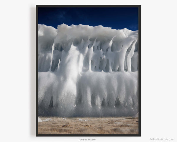 Frozen Ice On Along Lake Michigan, St. Joseph Michigan Fine Art Photography Print