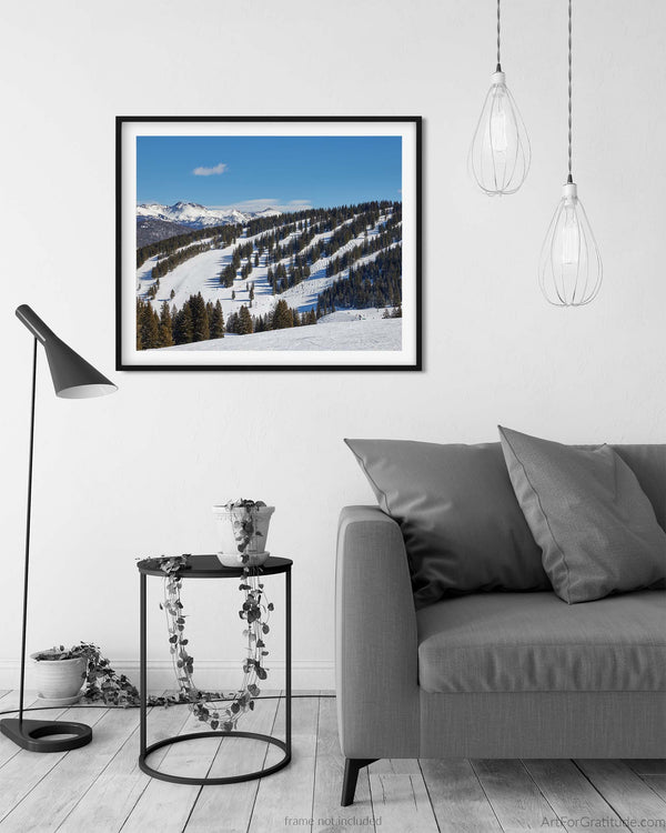 Vail Ski Resort From Mountaintop Express Lift, Vail Colorado Fine Art Photography Print