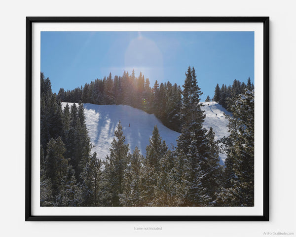 Skiers On Look Ma Black Diamond Run, Vail Colorado Fine Art Photography Print