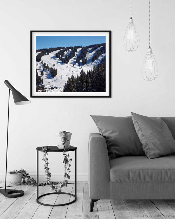 Vail Ski Resort Runs From Mountain Top Express, Vail Colorado Fine Art Photography Print