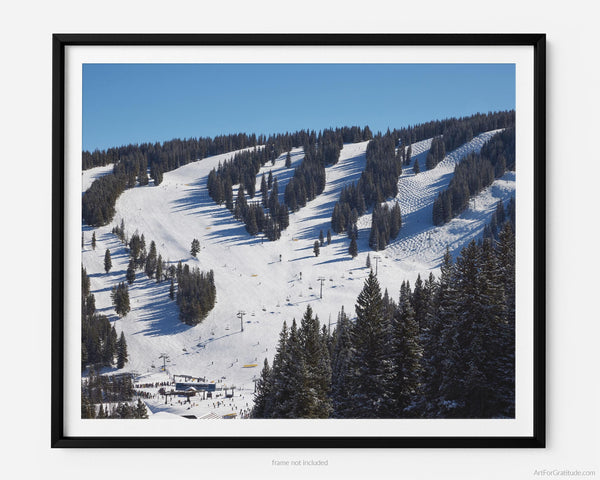 Vail Ski Resort Runs From Mountain Top Express, Vail Colorado Fine Art Photography Print