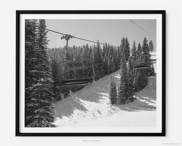 Empty Ski Lift At Vail Ski Resort, Vail Colorado Fine Art Photography Print
