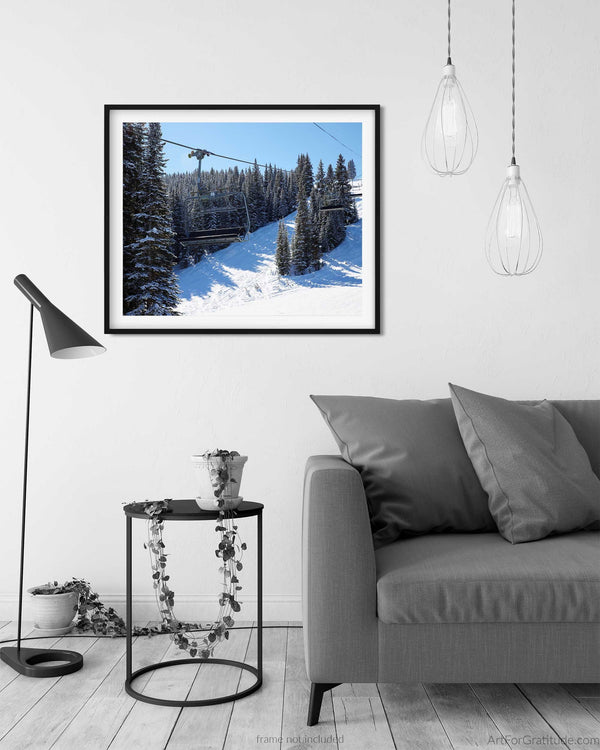 Empty Ski Lift Chair On Wildwood Express, Vail Colorado Fine Art Photography Print