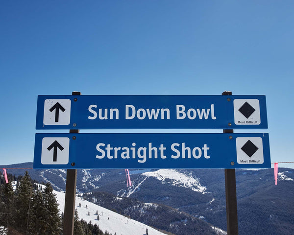 Black Diamond Ski Run Signs, Vail Colorado Fine Art Photography Print