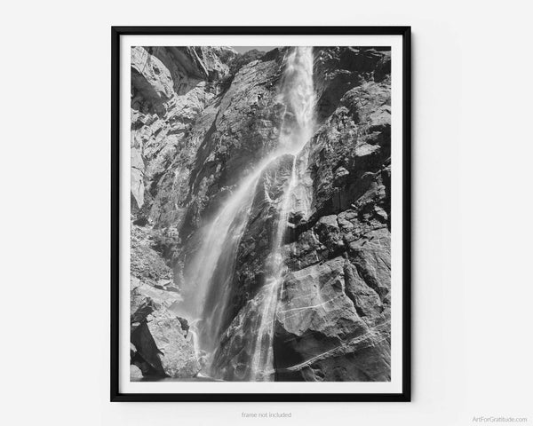 Lower Yosemite Falls, Yosemite Black And White Fine Art Photography Print