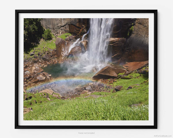 Waterfall Rainbow In Vernal Falls, Yosemite Fine Art Photography Print