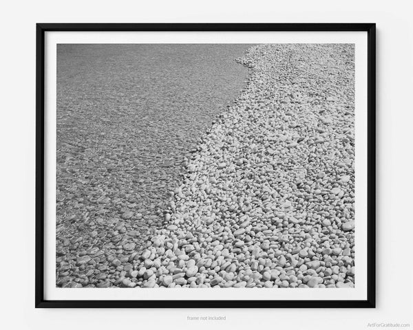 Schoolhouse Beach, Door County Wisconsin Black & White Fine Art Photography Print