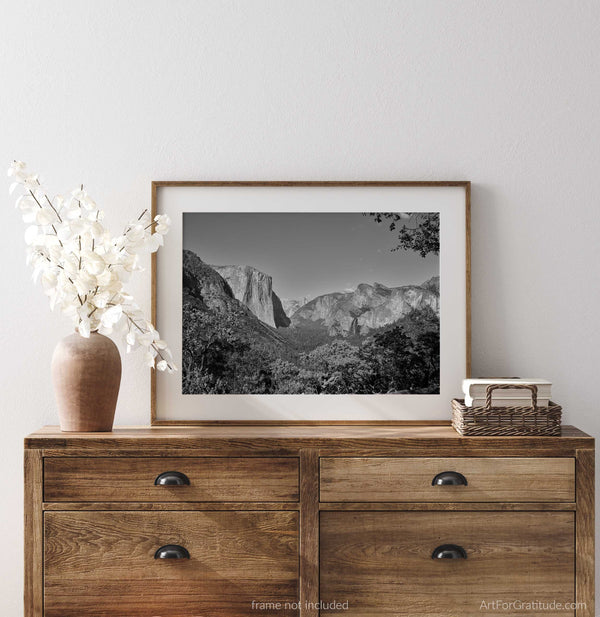 Yosemite Valley from Inspiration/Artist Point, Yosemite Black & White Fine Art Photography Print
