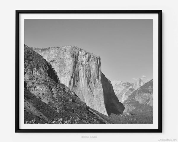 El Capitan from Inspiration/Artist Point, Yosemite Black And White Fine Art Photography Print