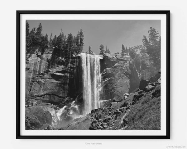 Vernal Falls On The Mist Trail, Yosemite Black & White Fine Art Photography Print