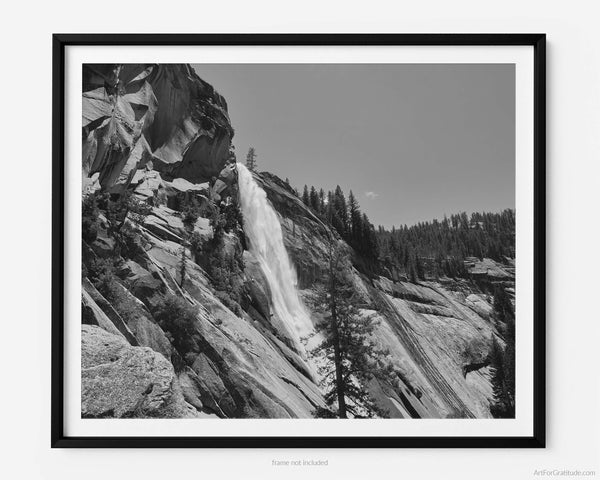 Nevada Fall On The Mist Trail, Yosemite Black & White Fine Art Photography Print