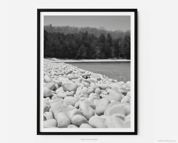 Schoolhouse Beach, Door County Black & White Fine Art Photography Print