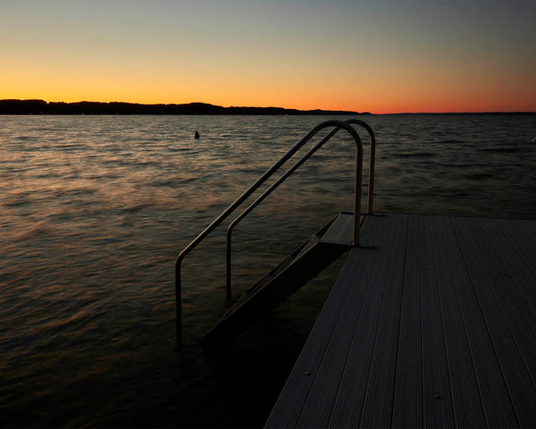 Torch Lake Boat Dock Ladder At Sunset, Torch Lake Michigan Fine Art Photography Print