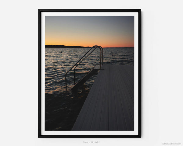 Torch Lake Boat Dock Ladder, Torch Lake Michigan Fine Art Photography Print