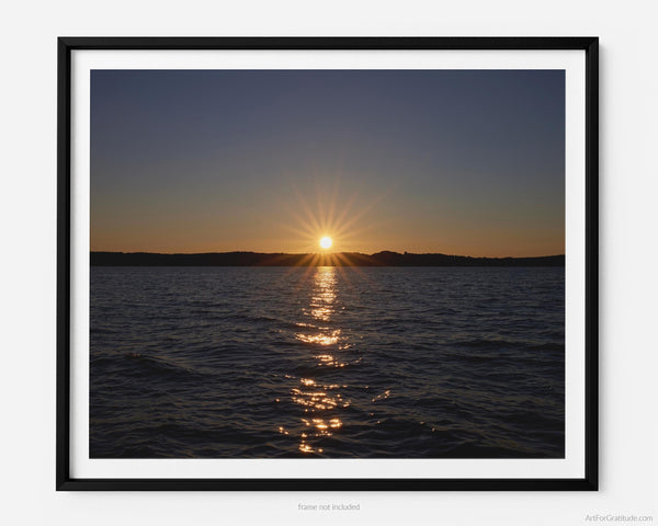 Torch Lake At Sunset, Torch Lake Michigan Fine Art Photography Print