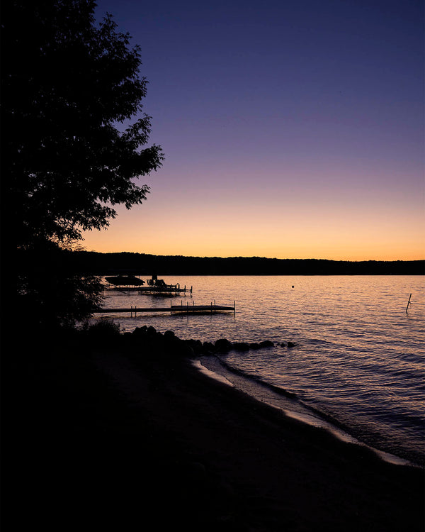 Torch Lake Beach At Sunset, Torch Lake Michigan Fine Art Photography Print