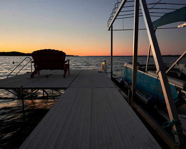 Torch Lake Boat Dock At Sunset, Torch Lake Michigan Fine Art Photography Print