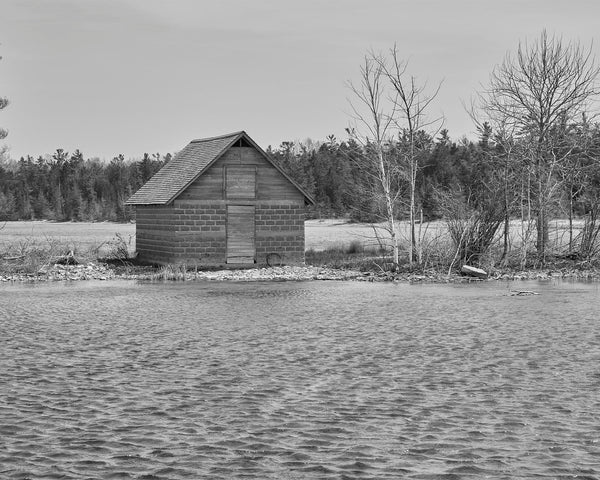 Rustic Jackson Harbor House, Door County Black And White Fine Art Photography Print