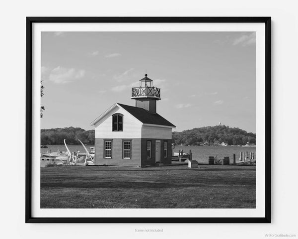 Saugatuck Douglas Lighthouse, Saugatuck Michigan Black And White Fine Art Photography Print