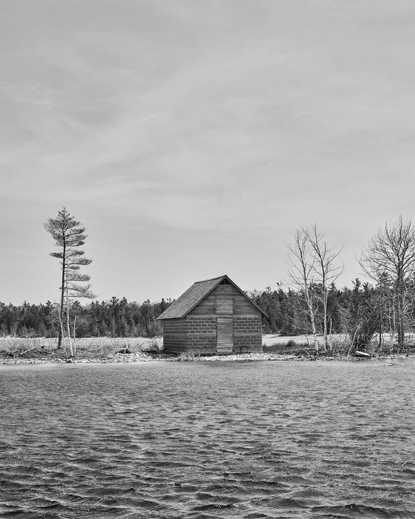 Rustic Jackson Harbor House, Door County Wisconsin Black And White Fine Art Photography Print