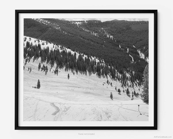 Vail Ski Resort Back Bowls Looking Down Black Diamond Runs, Vail Colorado Fine Art Photography Print