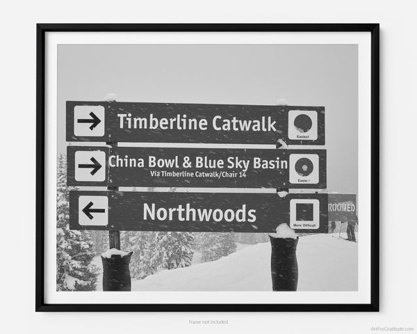 Ski Run Signs At Vail Ski Resort, Vail Colorado Fine Art Photography Print