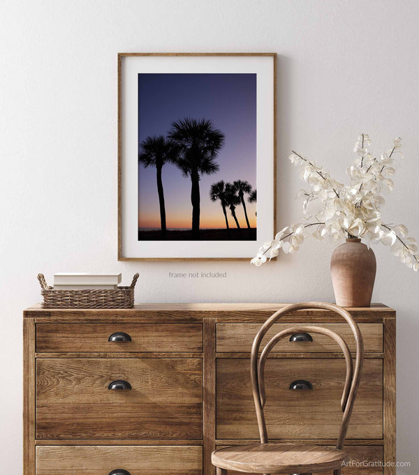 Palmetto Dunes Palmetto Trees At Sunset, Hilton Head Island Fine Art Photography Print