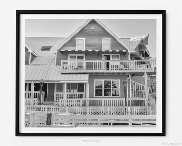 South Beach Marina Near Salty Dog Cafe, Hilton Head Island Black And White Fine Art Photography Print