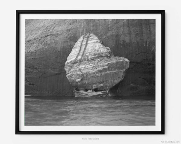 Mitten Rock, Pictured Rocks Michigan Black And White Fine Art Photography Print