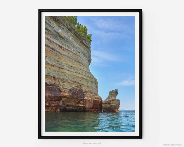 Kissing Rock And Sandstone Cliffs, Pictured Rocks Michigan Fine Art Photography Print