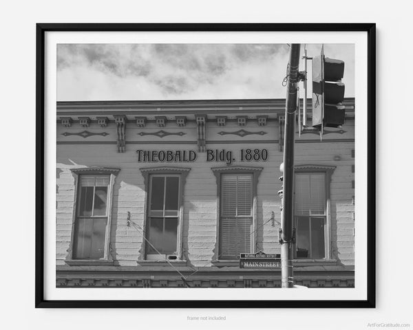 Theobald Building On Main Street, Breckenridge Colorado Black And WhiteFine Art Photography Print, Art For Gratitude