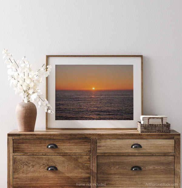 San Diego Sunset Over Pacific Ocean, San Diego Fine Art Photography Print