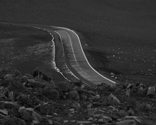 Crater Road At Haleakalā Summit At Sunrise, Haleakalā National Park Black And White Fine Art Photography Print, In Maui Hawaii